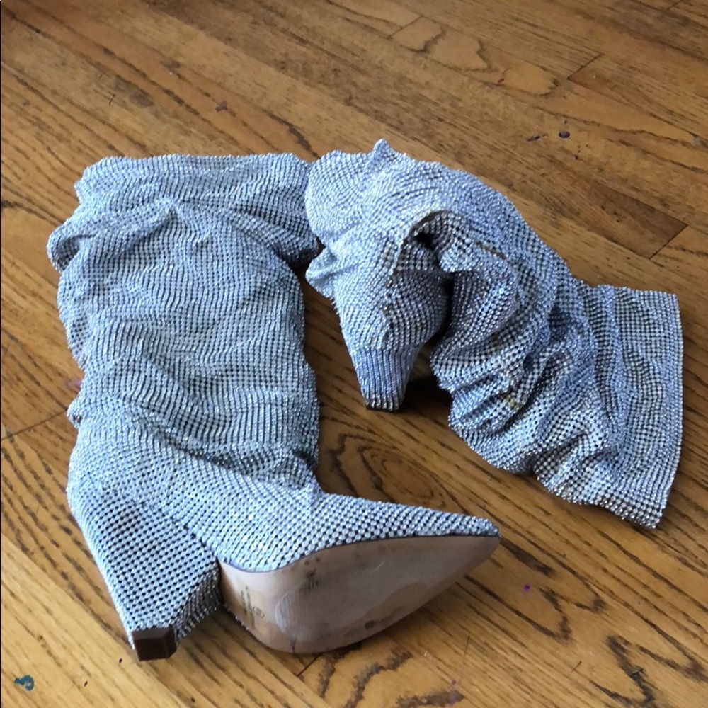 Imitation YSL crystal boots